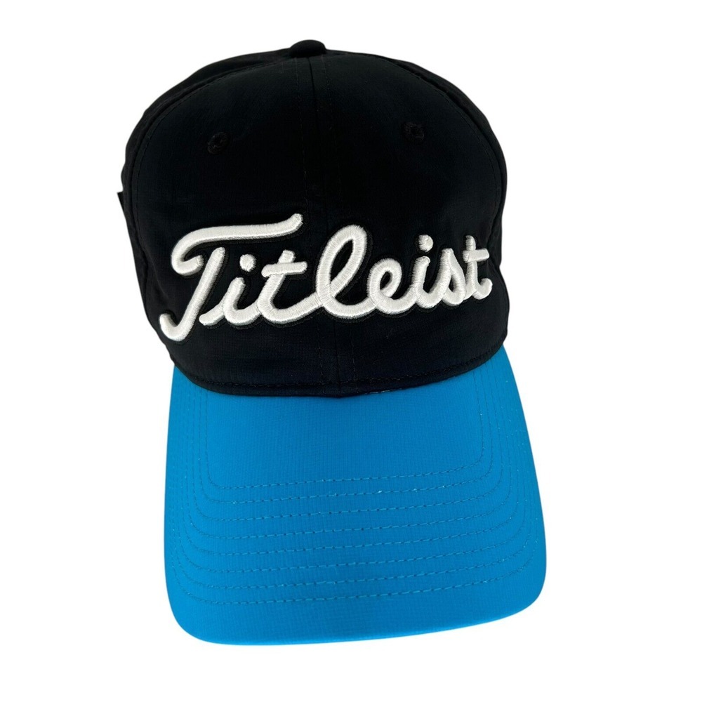 Titleist FJ Footjoy Pro V1 Golf Hat Cap Adjustable Mesh Men's Black Blue